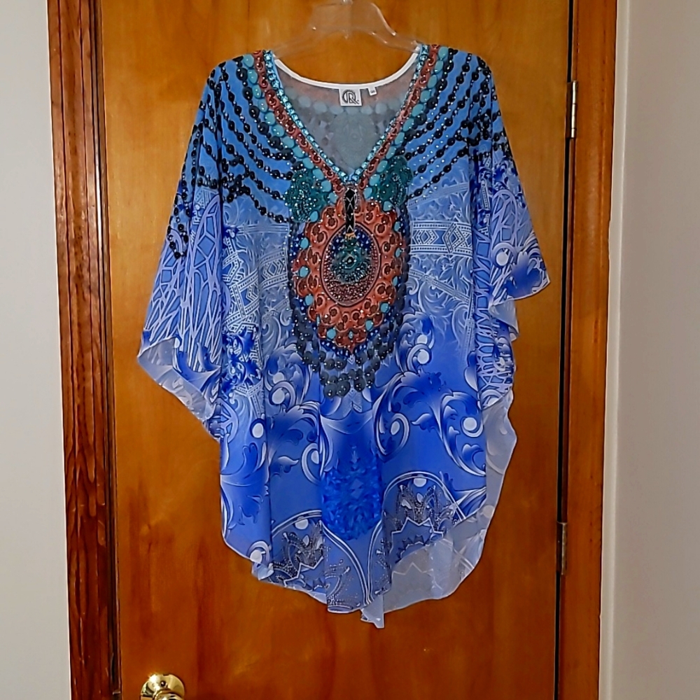 Beach Cover-up or Shawl Embellished